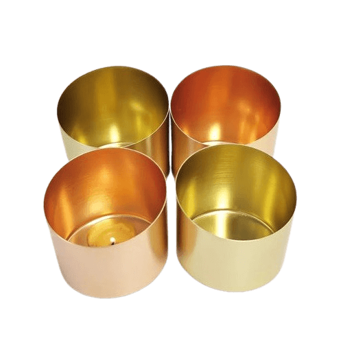 BRASS PLAIN CANDLE CONTAINER (POLISH)